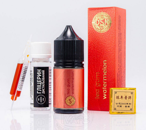 Жидкость DSM Tea Salt Tea Gum Watermelon 30ml 50mg со вкусом чая, жвачки и арбуза (набор компонентов)