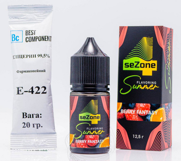 Жидкость 4 Sezone Summer Salt Berry Fantasy 30ml 25mg со вкусом голубики, малины и апельсина (набор компонентов)