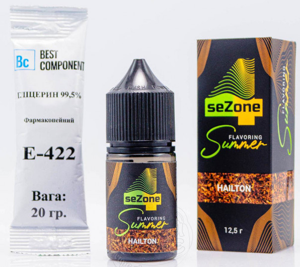 Жидкость 4 Sezone Summer Salt Hailton 30ml 50mg со вкусом табака (набор компонентов)