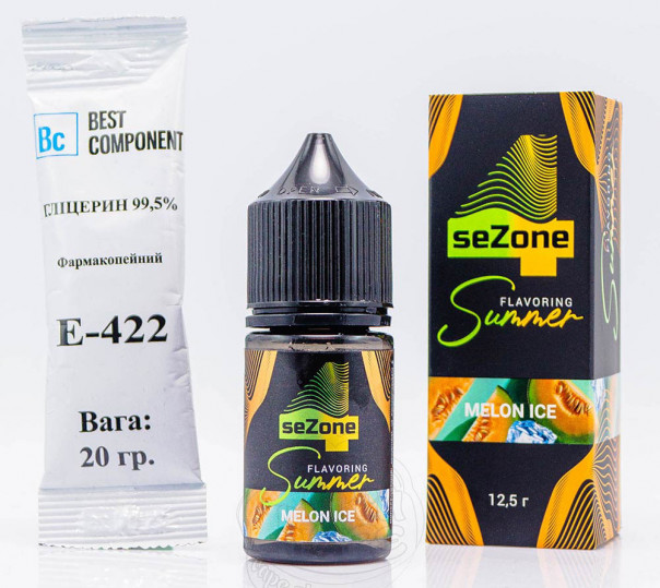 Жидкость 4 Sezone Summer Salt Melon Ice 30ml 0mg со вкусом дыни со льдом (набор компонентов)