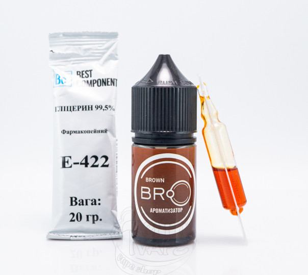 Жидкость BRO Salt Brown 30ml 0mg без никотина со вкусом табачки (набор компонентов)