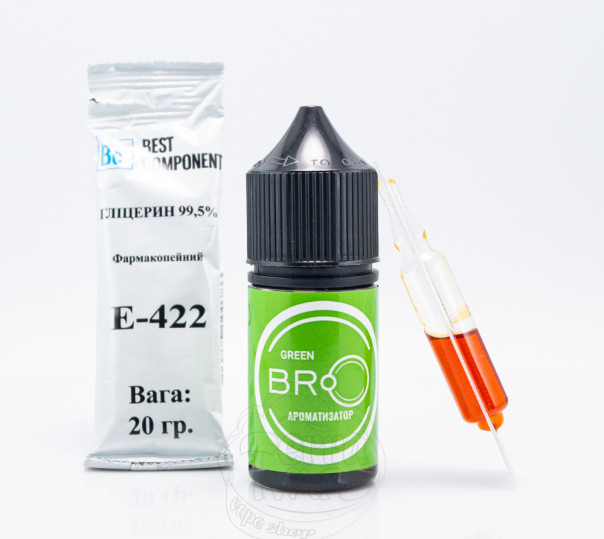 Жидкость BRO Salt Green 30ml 25mg со вкусом яблока (набор компонентов)