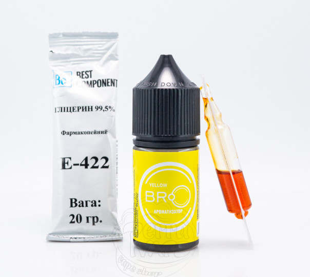 Жидкость BRO Salt Yellow 30ml 0mg без никотина со вкусом дыни (набор компонентов)