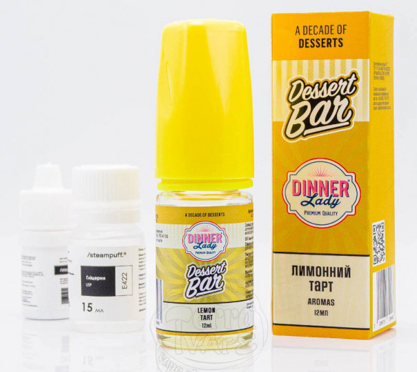 Жидкость Dinner Lady Dessert Bar Salt Lemon Tart 30ml 50mg со вкусом лимонного пирога (набор компонентов)