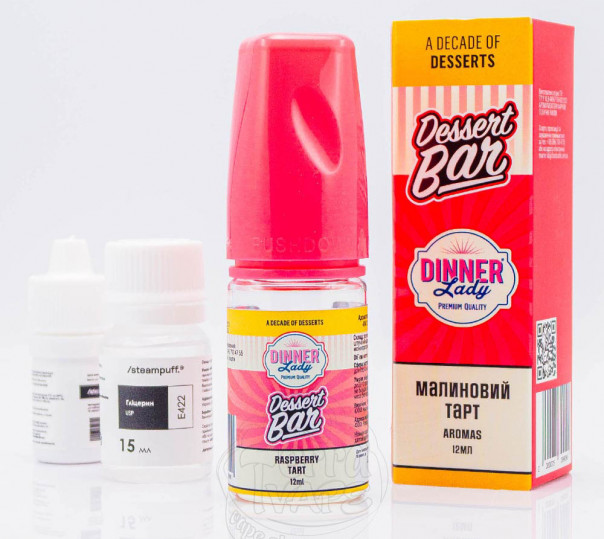 Жидкость Dinner Lady Dessert Bar Salt Raspberry Tart 30ml 50mg со вкусом малинового тарта с джемом (набор компонентов)