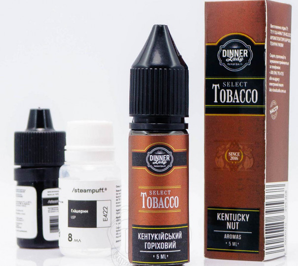 Жидкость Dinner Lady Select Tobacco Salt Kentucky Nut 15ml 50mg со вкусом табака с орехом (набор компонентов)