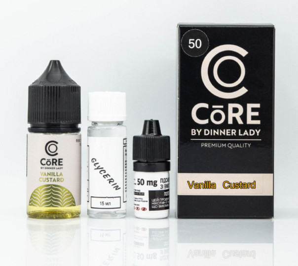 Набір для приготування рідини Core by Dinner Lady Salt Vanilla Custard 30ml 25mg на сольовому нікотині