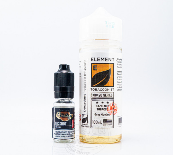 Жидкость Element Vape Organic Shortfill Tobacco Hazelnut 110ml 1.5mg на органическом никотине