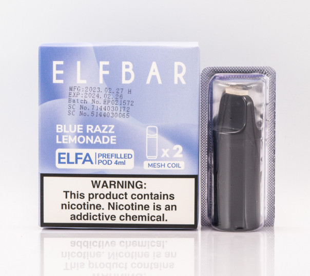 Картридж для Elf Bar ELFA - Blue Razz Lemonade (Голубая малина лимонад) 1200 затяжек 1шт