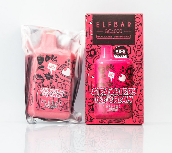 Elf Bar BC4000 LE Strawberry Ice Cream (Клубничное мороженое) Одноразовый POD