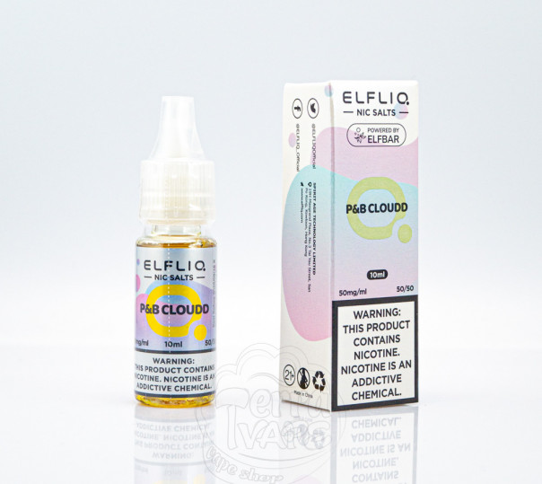 Elf Bar ElfLiq Salt P&B Cloudd 10ml 50mg від ELF BAR (оригінал) зі смаком маршмеллоу