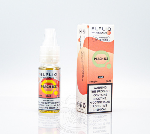 Elf Bar ElfLiq Salt Peach Ice 10ml 50mg від ELF BAR (оригінал) зі смаком персика