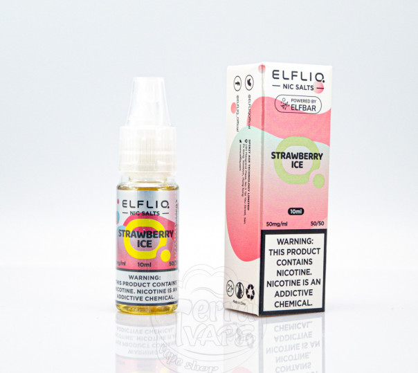 Elf Bar ElfLiq Salt Strawberry Ice 10ml 50mg от ELF BAR (оригинал) со вкусом клубники с холодком