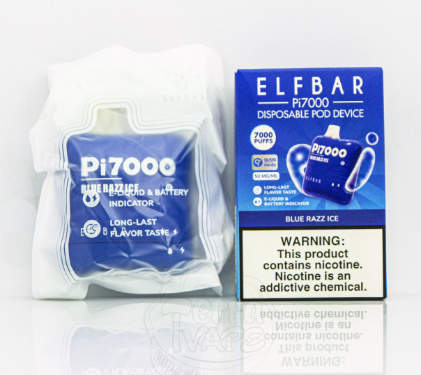 Elf Bar Pi7000 Blue Razz Ice (голубая малина с холодом) Одноразовый POD