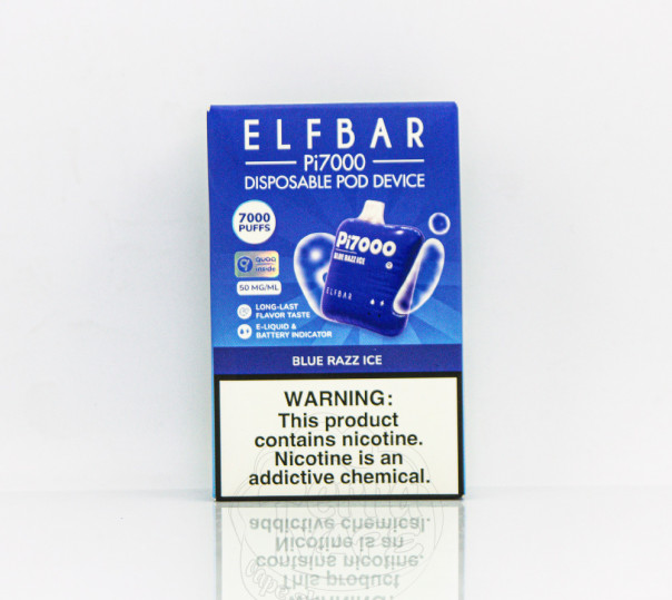 Elf Bar Pi7000 Blue Razz Ice (голубая малина с холодом) Одноразовый POD