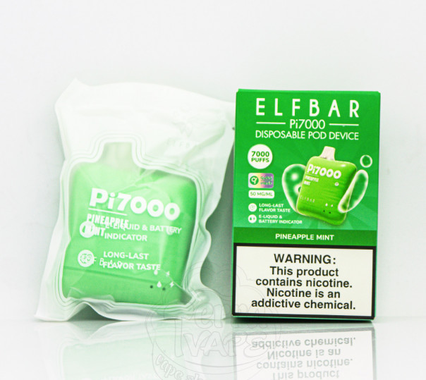 Elf Bar Pi7000 Pineapple Mint (ананас с мятой) Одноразовый POD