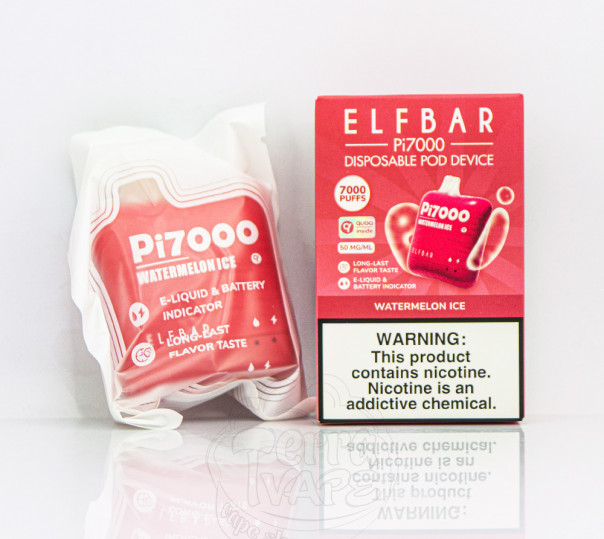 Elf Bar Pi7000 Watermelon Ice (арбуз с холодком) Одноразовый POD