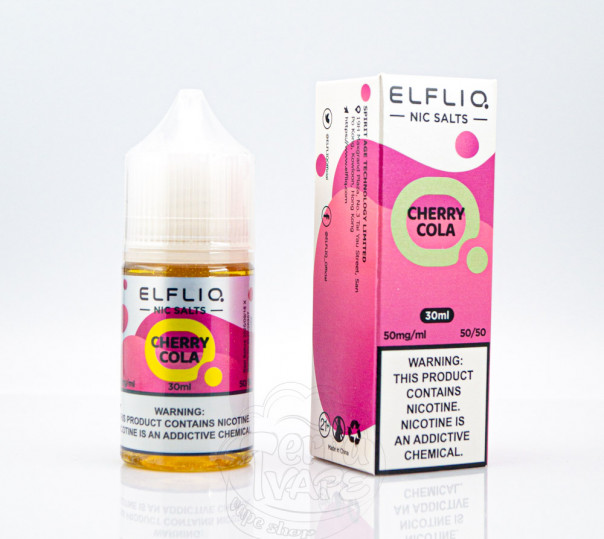 Elf Bar ElfLiq Salt Cherry Cola 30ml 50mg від ELF BAR (оригінал) зі смаком вишневої коли