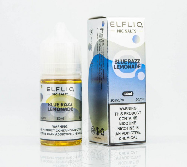 Жидкость ELFLIQ Salt Blue Razz Lemonade 30ml 50mg от ELF BAR (оригинал) со вкусом лимонада с голубой малиной