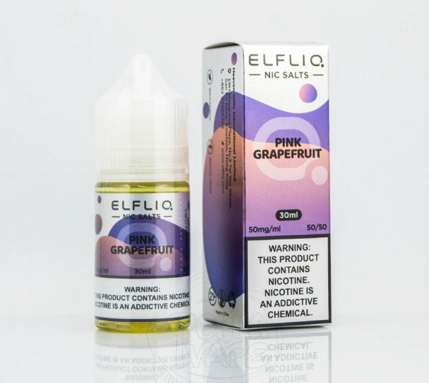 Рідина ELFLIQ Salt Pink Grapefruit 30ml 50mg від ELF BAR (оригінал) зі смаком грейпфрута