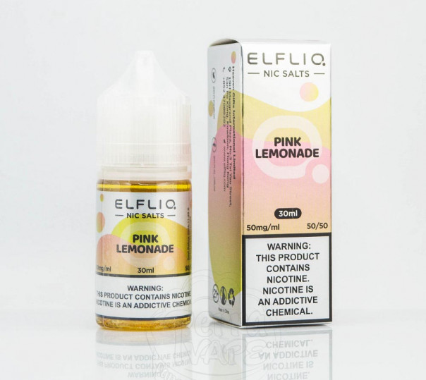 Рідина ELFLIQ Salt Pink Lemonade 30ml 50mg від ELF BAR (оригінал) зі смаком рожевого лимонаду