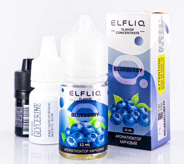 Жидкость ELFLIQ Salt Blueberry 30ml 50mg от ELF BAR (оригинал, набор компонентов) со вкусом черники