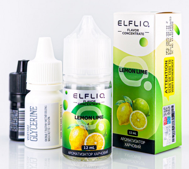 Рідина Elf Bar ElfLiq Salt Lemon Lime 30ml 50mg від ELF BAR (оригінал, набір компонентів) зі смаком лимону і лайму Рідина Elf Bar ElfLiq Salt Lemon Lime 30ml 50mg від ELF BAR (оригінал, набір компонентів) зі смаком лимону і лайму
