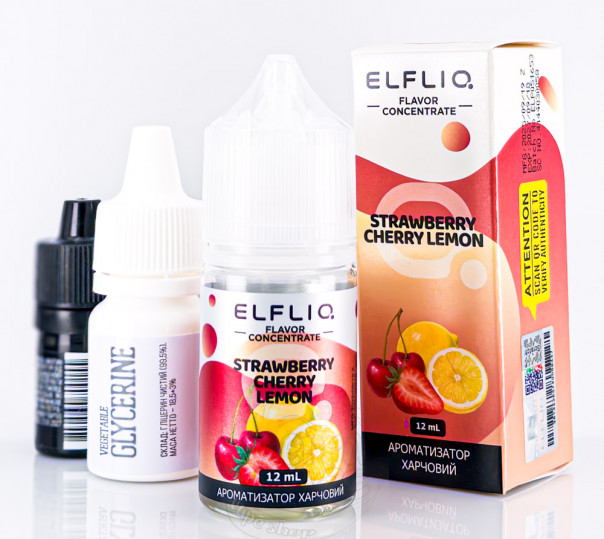Рідина Elf Bar ElfLiq Salt Strawberry Cherry Lemon 30ml 50mg від ELF BAR (оригінал, набір компонентів) зі смаком полуниці, вишні і лимону Рідина Elf Bar ElfLiq Salt Strawberry Cherry Lemon 30ml 50mg від ELF BAR (оригінал, набір компонентів) зі смаком полуниці, вишні і лимону