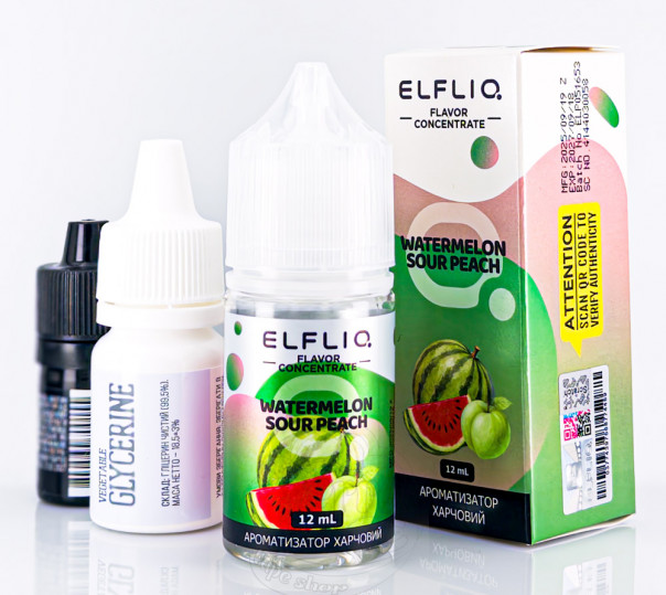Рідина Elf Bar ElfLiq Salt Watermelon Sour Peach 30ml 50mg від ELF BAR (оригінал, набір компонентів) зі смаком кавуна та кислого персику Рідина Elf Bar ElfLiq Salt Watermelon Sour Peach 30ml 50mg від ELF BAR (оригінал, набір компонентів) зі смаком кавуна та кислого персику