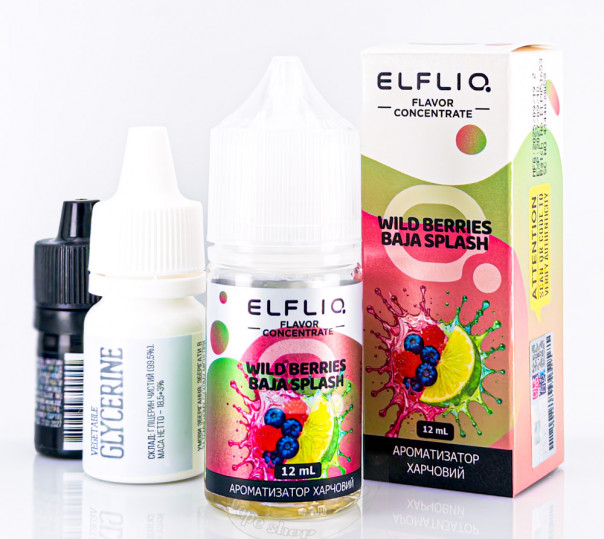Рідина Elf Bar ElfLiq Salt Wild Berries Baja Splash 30ml 50mg від ELF BAR (оригінал, набір компонентів) зі смаком ягід та цітрусових Рідина Elf Bar ElfLiq Salt Wild Berries Baja Splash 30ml 50mg від ELF BAR (оригінал, набір компонентів) зі смаком ягід та цітрусових