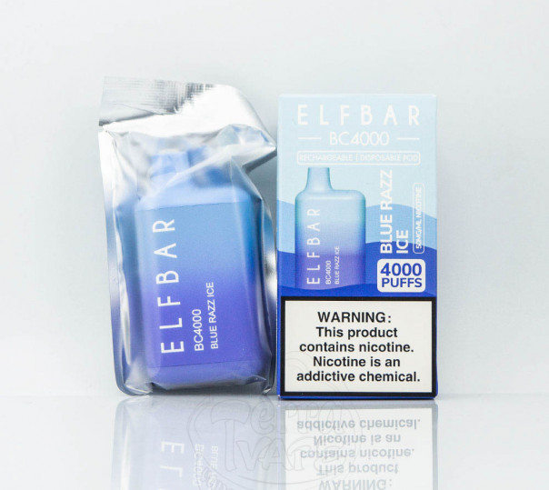 Elf Bar BC4000 Blue Razz Ice (Голубая малина с холодком) Одноразовый POD