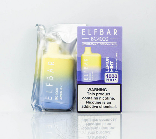 Elf Bar BC4000 Lemon Mint (Лимон с мятой) Одноразовый POD