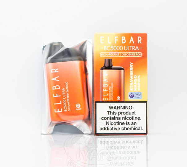 Elf Bar BC5000 Ultra Strawberry Mango (Полуниця з манго) Одноразовий POD