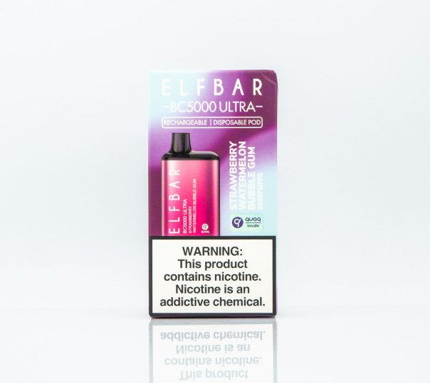 Elf Bar BC5000 Ultra Strawberry Watermelon Bubble Gum (Клубнично-арбузная жвачка) Одноразовый POD