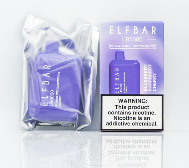 Elf Bar LB5000 Blueberry Raspberry Cherry (Черника, малина, вишня) Одноразовый POD