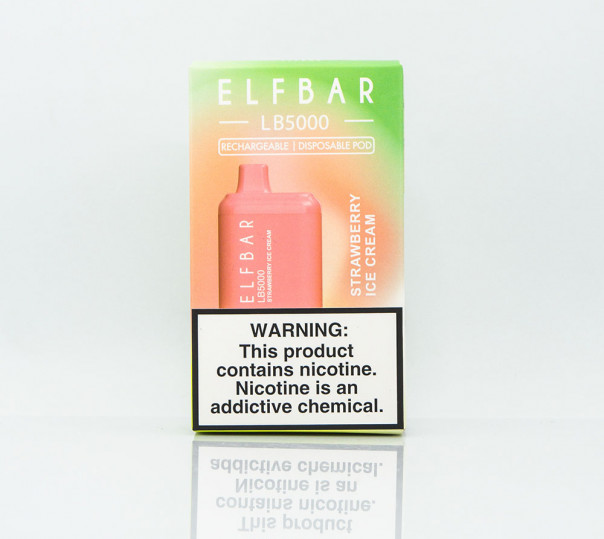 Elf Bar LB5000 Strawberry Ice Cream (Клубничное мороженое) Одноразовый POD