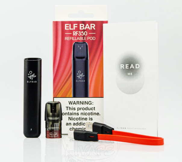 Elf Bar RF350 Pod Kit Black (Чорний) 350mAh Багаторазова POD система