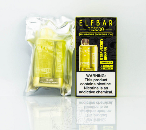 Elf Bar TE5000 Strawberry Banana (Клубника с бананом) Одноразовый POD