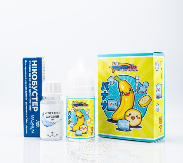 Рідина Yum-Yum Star Salt Банан з холодком 30ml 50mg (набір компонентів)