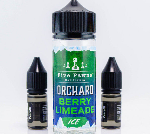 Рідина Five Pawns Orchard Blends Organic Shortfill Berry Limeade ICE 120ml 3mg зі смаком ягід та лайму з холодком