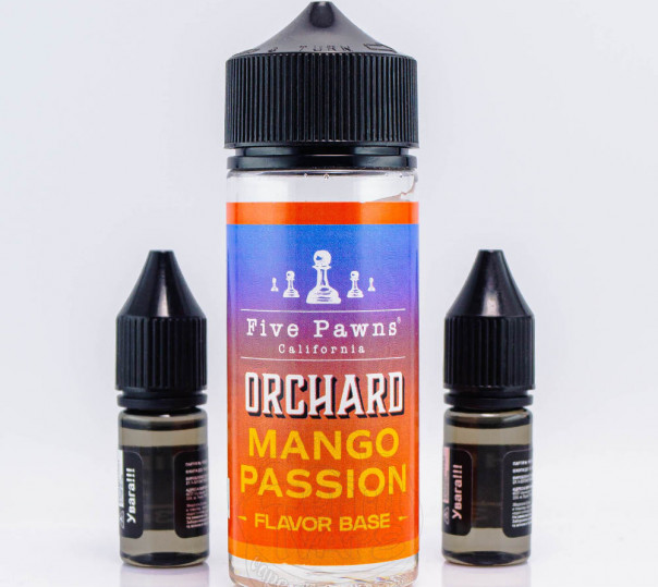 Рідина Five Pawns Orchard Blends Organic Shortfill Mango Passion 120ml 3mg зі смаком манго та маракуї