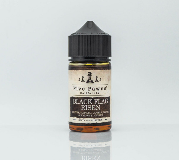 Рідина Five Pawns Organic Black Flag Risen 60ml 12mg на органічному нікотині зі смаком тютюну з кавою