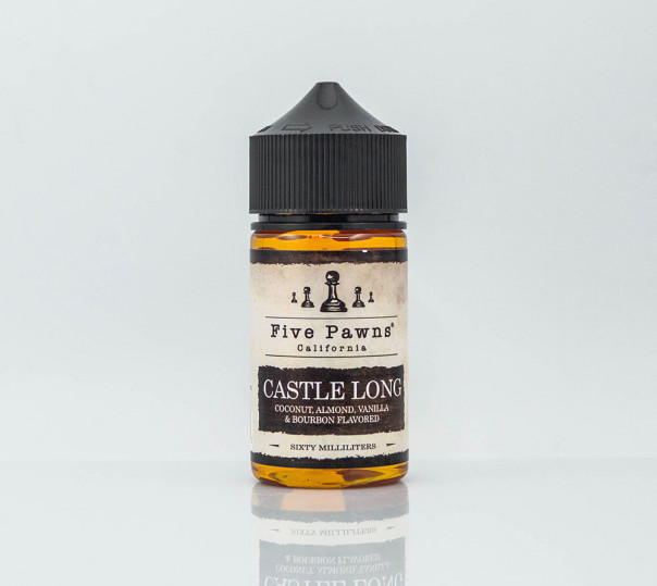 Жидкость Five Pawns Organic Castle Long 60ml 12mg на органическом никотине со вкусом бурбона, миндаля и кокоса