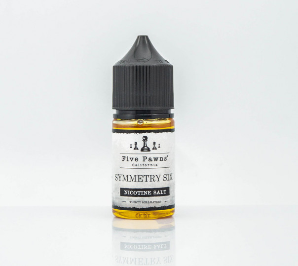 Рідина Five Pawns Salt Symmetry Six 30ml 30mg на сольовому нікотині зі смаком печива з полуницею та ревенем