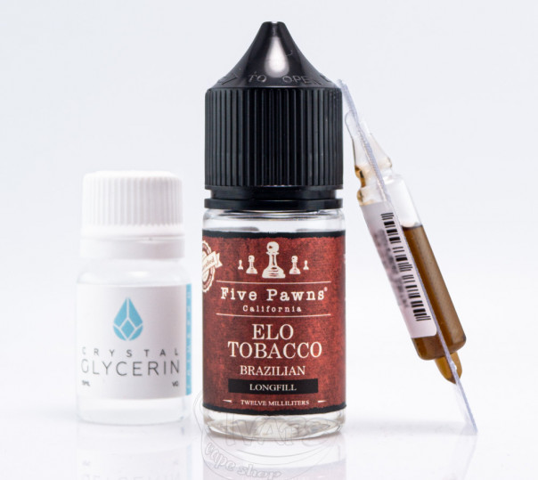 Жидкость Five Pawns Salt Elo Tobacco 30ml 50mg со вкусом бразильского табака (набор компонентов)