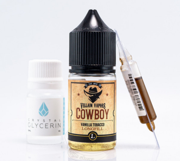 Жидкость Five Pawns The Legacy Collection Salt Villain Vapors Cowboy 30ml 50mg со вкусом табака, карамели и ванильного крема (набор компонентов)