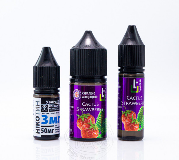 Рідина Aroma Max Salt Cactus Strawberry 30ml 50mg зі смаком полуниці та кактусу (набір компонентів)