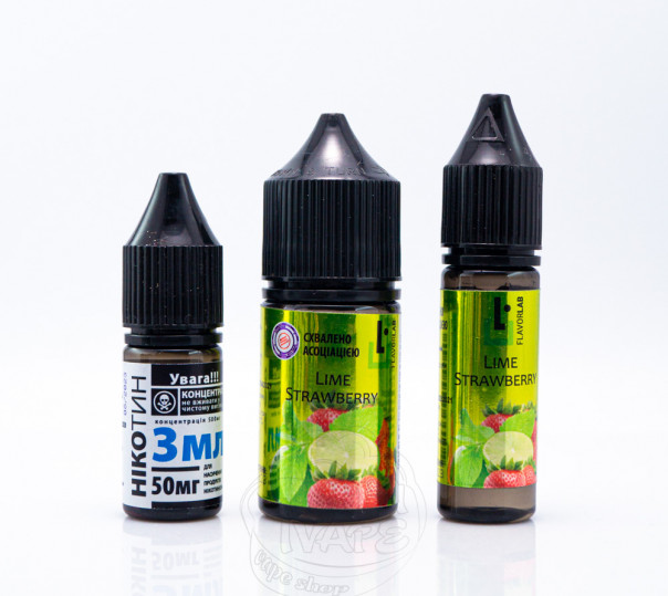 Рідина Aroma Max Salt Lime Strawberry 30ml 50mg зі смаком полуниці та лайму (набір компонентів)