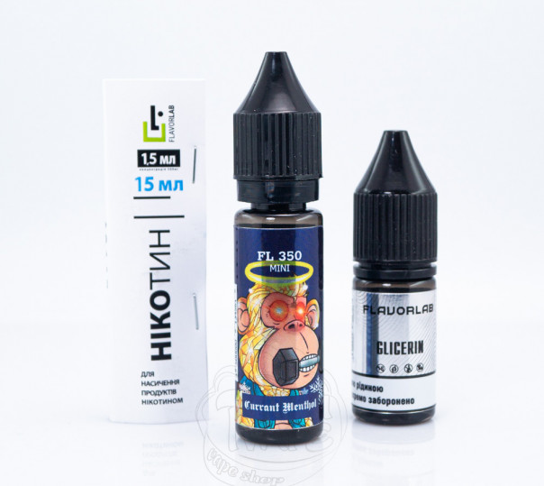 Рідина FL350 Mini Salt Currant Menthol 15ml 50mg зі смаком смородини та ментолу (набір компонентів)