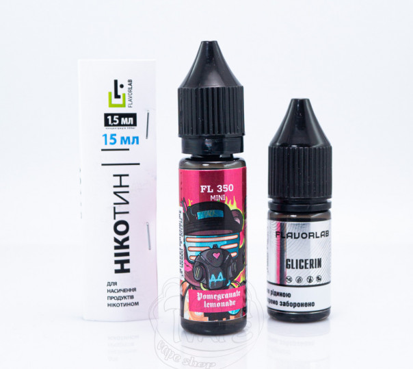 Рідина FL350 Mini Salt Pomegranate Lemonade 15ml 50mg зі смаком гранатового лимонаду (набір компонентів)